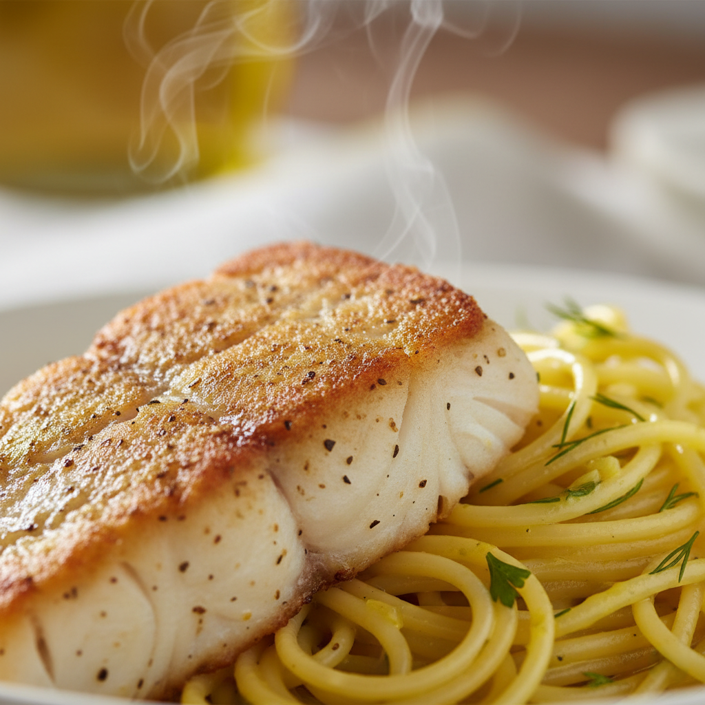 Нежное сочетание: Рыба с лимонными макаронами для быстрого ужина