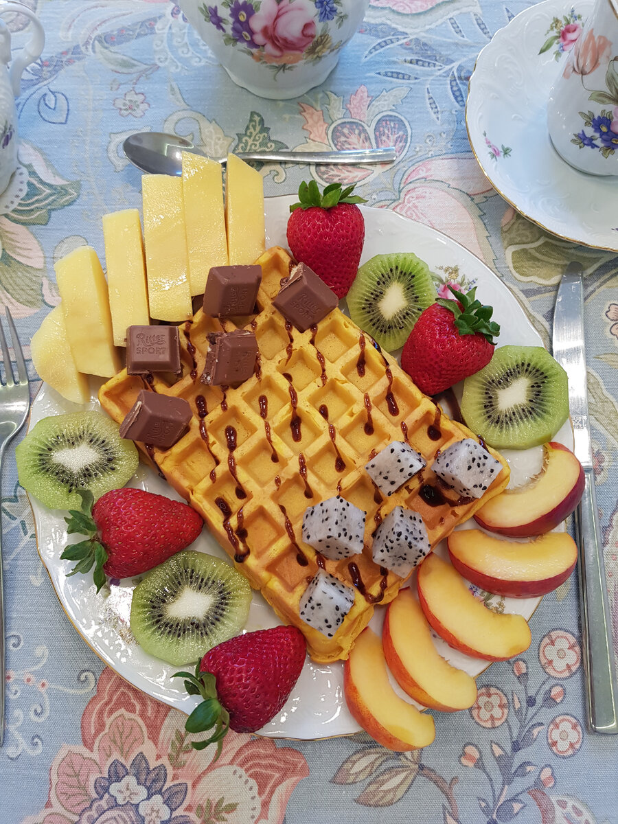 Вкусные тыквенные вафли на завтрак