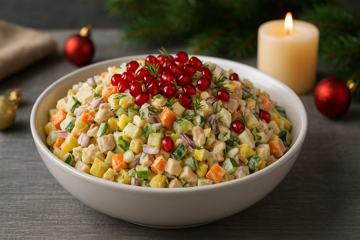 Салат «Гранатовый Бриз» с курицей и маринованным луком