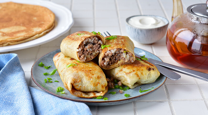 Как приготовить блины с мясом и рисом: простой и сытный рецепт