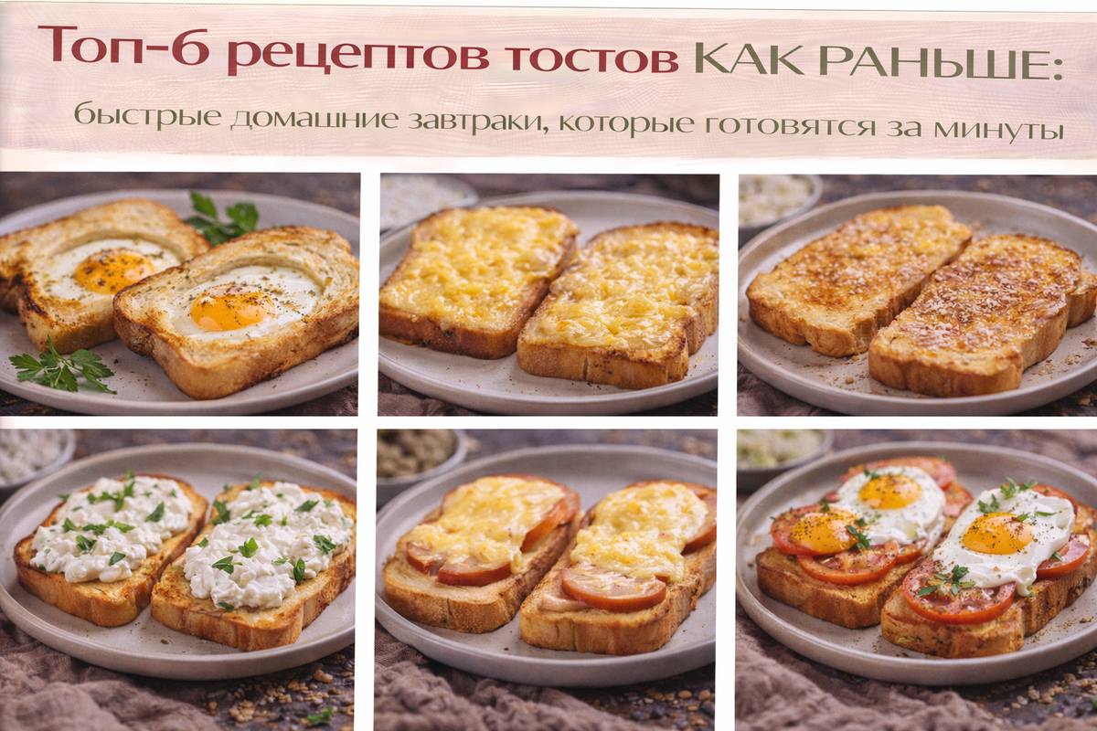 От классики до сладостей: шесть быстрых тостов для идеального утра