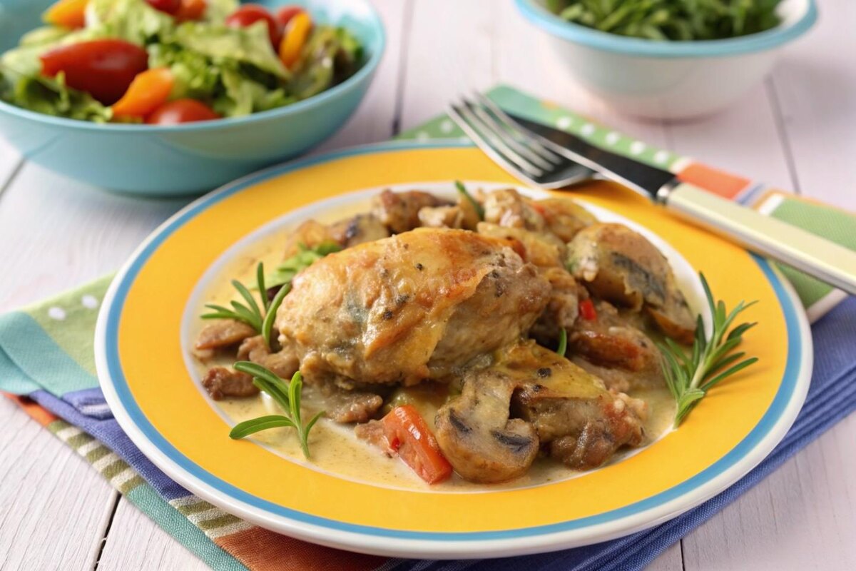 Кролик с грибами: идеальное сочетание вкусов в сметанном соусе